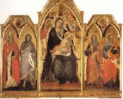Spinello Aretino Madonna and Child Enthroned with SS.Paulinus,john the Baptist,Andrew,and Matthew oil